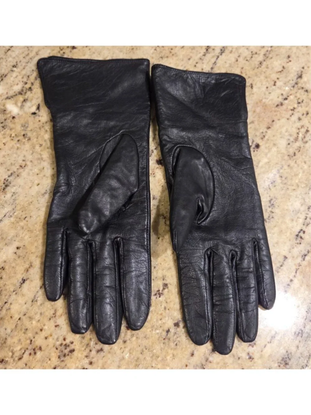 Merona Women's M/L Black Soft Leather Gloves Animal Print Lined